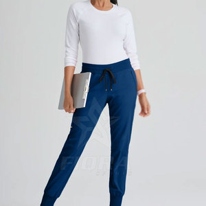 Pantalon de travail d'hiver respirant de haute qualité pour esthéticienne, en polyester/coton, taille haute, coupe droite, vêtement de mode pour femme - Product Image 2