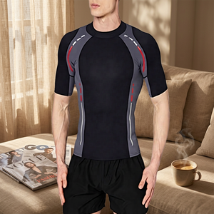 Camiseta Deportiva Unisex de Neopreno de Manga Corta, Negra, Gris, Roja, de Secado Rápido, Compresión, Transpirable y Ecológica - Product Image 5