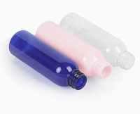 Bouteille en plastique PET ronde à épaulement, 100 ml, avec impression de logo personnalisé, pour voyage, recharge, échantillons et distribution de produits capillaires