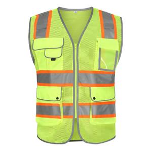 Hi Vis Men Vest <b>Outdoor</b> <b>Safety</b> Warning Jacket with Maximum Comfort High Visibility Reflective Vest for Traffic Purpose - Product Image 1