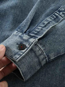 Veste en jean décontractée sur mesure, vente en gros d'usine, veste de camionneur grande taille pour hommes, veste en jean pour hommes, 100% coton - Product Image 4
