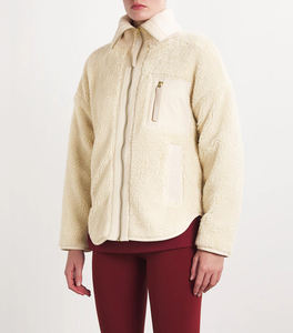 Unisex Fleece Zip Up Jacket Warm <b>Sherpa</b> <b>Hoodie</b> Winter Outerwear High Neck Soft Casual Coat with Pocket - Product Image 3