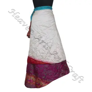 Sarong magique pour filles de l'Inde Sarong réversible à couches Sarong Sari jupe portefeuille magique pour femmes