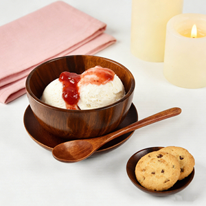 ชุดชามและช้อนไม้พุทราขัดเงาขนาดเล็ก ดีไซน์คลาสสิก น้ำหนักเบา เป็นมิตรกับสิ่งแวดล้อม พร้อมตัวเลือกสลักโลโก้และข้อความตามสั่ง - Product Image 3