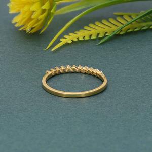 Popular Style IGI Certified VVS <b>Emerald</b> Lab Grown Diamond 14k Solid Gold Half Eternity Wedding <b>Band</b> <b>Ring</b> Fine Fashion Jewelry - Product Image 4