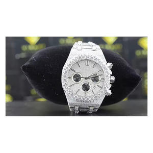 นาฬิกาข้อมือดีไซน์เนอร์รุ่นล่าสุด ปรับแต่งโลโก้ได้ หรูหรา ประดับเพชรและมอยส์ซาไนต์ เครื่อง Eta สำหรับผู้ชายและผู้หญิง - Product Image 1