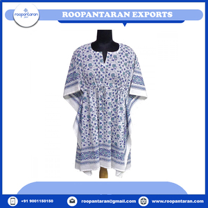 คาฟตันชายหาดผ้าฝ้าย100% พิมพ์ลายด้วยมือดีไซน์ล่าสุด - Product Image 6