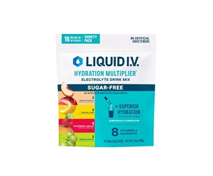 Liquid I.V. Hydration Multiplier Sugar-Free Variety Pack - Raspberry Melon, Lemon <b>Lime</b>, White Peach, Green Grape (16 Servings) - Product Image 1