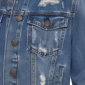 Chaqueta vaquera de alta calidad para hombre 2025, elegante chaqueta de invierno azul de manga larga con logotipo frontal con botones - Product Image 6