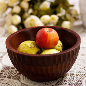 ชามไม้แกะสลักทำด้วยมือปลอดภัยสำหรับขนมผลไม้หรือของตกแต่งงานปาร์ตี้ทนทานปรับแต่งได้ - Product Image 1