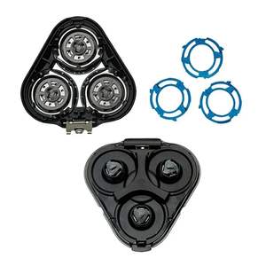 Tête de rasoir de rechange noire avec triple lame, rasoir électrique humide/sec IPX7 pour le visage, lavable et alimenté électriquement - Product Image 2