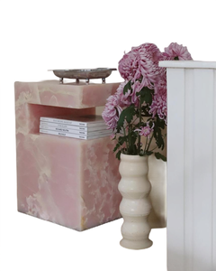 โต๊ะลูกบาศก์โอนิกซ์สีชมพูโต๊ะลูกบาศก์หินโอนิกซ์โต๊ะกาแฟโอนิกซ์ - Product Image 2