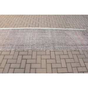 Alfombra turca Vintage gris moderna hecha a mano diseño de retazos rectangulares clásicos 3,1X9,8 pies para sala de estar dormitorio lana poliéster látex - Product Image 2