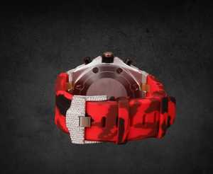 Custom Design 41mm Sport Collection Silicone Rubber <b>Watch</b> Band 21mm Band Width Iced Diamond Finish Antique Mechanical <b>Watches</b> - Product Image 6