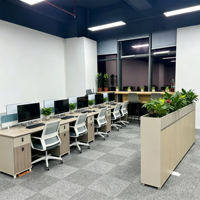 Poste de travail modulaire moderne pour bureau, table de bureau pour 6 personnes avec écran de confidentialité et cloison de rangement