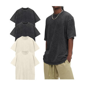 เสื้อยืดผู้ชายไซส์ใหญ่พิเศษเปิดไหล่ปล่อยชายเสื้อยืดทรงหลวมไซส์ใหญ่300กรัม - Product Image 1