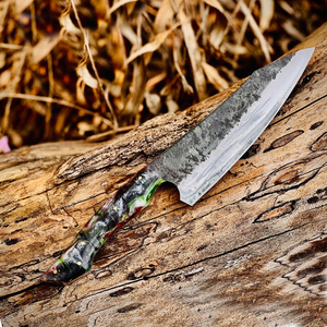 Cuchillo de Cocina Profesional Hecho a Mano con Hoja de Acero al Carbono y Funda de Cuero - Product Image 6