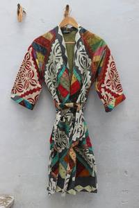 Cut Work Kantha <b>Jacket</b>, Handmade Kantha <b>Jacket</b>, Patchwork <b>Jacket</b>, Embroidery <b>Jacket</b>, <b>Kimono</b> <b>Jacket</b>, Quilted <b>Jacket</b>, Style Coat - Product Image 2