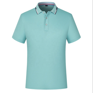 Camiseta de Manga Corta Azul para Hombre, Color Sólido, Mezcla de Poliéster/Algodón, Transpirable, 220g, Estilo Casual - Product Image 2