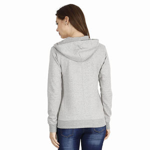 Sweat à capuche doublé pour femme, taille plus, décontracté, durable, conçu sur mesure, anti-rétrécissement, poches, logo frontal, fermeture éclair, vêtements de sport - Product Image 2