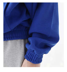 Pull à capuche court de coupe régulière à coupe régulière pour hommes surdimensionnés d'hiver pour hommes avec logo de broderie personnalisé polaire 100% coton - Product Image 5