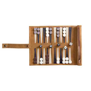 Deluxe Leather <b>Backgammon</b> Edition Leather <b>Backgammon</b> With Wooden Accents Sophisticated Leather <b>Backgammon</b> <b>Board</b> - Product Image 1