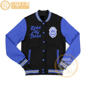 Personnalisé de haute qualité Zeta Phi Beta Varsity Jacket respirant polaire brodé crête lettres sororité vêtements coton tissu - Product Image 1