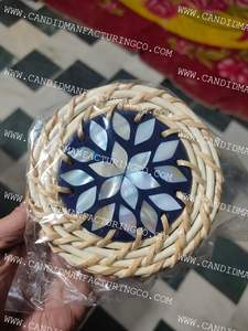 ชุดแผ่นรองแก้วหวายลายมุก สำหรับใช้ในบ้านและห้องครัว มีหลายขนาดและรูปทรง - Product Image 4