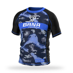 Wholesale Short Sleeve Compression Fitness Gym Shirts Custom Sublimated Bjj <b>Rash</b> <b>Guard</b> Shirts <b>Mens</b> Mma <b>Rash</b> <b>Guard</b> - Product Image 1
