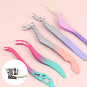 Pinces à cils en acier inoxydable à pointe fine, antistatiques, durables, avec motif antidérapant sur le dessous - Product Image 4