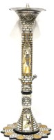 Chicha Farida de Luxe Ultime en Acier Inoxydable Nacre Style Égyptien Ancien Thème Temple Pharaonique Effet Miroir - Édition Limitée