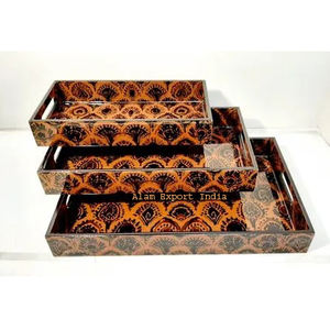 Top vente nouvelle conception taille personnalisée plateau de service en bois collations thé plateau à boire pour la maison table bureau cuisine but - Product Image 2