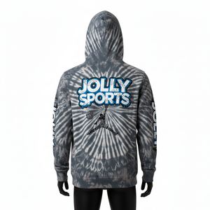 Sweat à capuche tie-dye premium pour homme, 330 GSM, en molleton de coton doux, style streetwear, gris bleu vibrant, logo personnalisé, sweat à capuche basique - Product Image 3