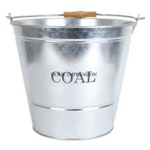 Seau à charbon en métal de vente chaude avec poignée de transport et support d'allumage de magasin de bûches d'accessoires enduits de poudre de couleur noire - Product Image 2