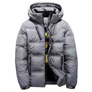 แจ็กเก็ตขนเป็ด2025แจ็คเก็ตบุนวมสำหรับผู้ชายทรงโอเวอร์ไซส์มีฮู้ดคอปกตั้งให้ความอบอุ่นในฤดูหนาว - Product Image 2