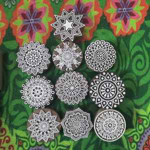 custom made in assorted designs wooden henna printing blocks also suitable for textile printing ideal for <b>art</b> and craft project - Product Image 4