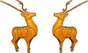 การตกแต่งคริสมาสต์สีทองตกแต่งด้วยไม้รูปกวางเรนเดียร์สีทองดีไซน์สัตว์ทันสมัยสำหรับเทศกาล - Product Image 6