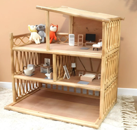 Rumah boneka rotan buatan tangan, rumah mainan anyaman alami untuk kamar anak, kamar ANAK & Dekorasi Rumah