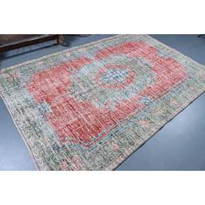 Alfombra Turca Vintage Grande de 5.7x8.5 pies, Alfombra Persa Roja y Azul - Product Image 2