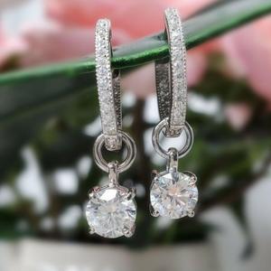 2.00 TCW Round Cut Moissanite <b>Hoop</b> Earrings for Women Drop Dangle Diamond Studs Anniversary Gift Jewelry Elegant Style - Product Image 1