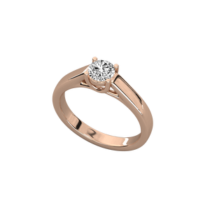 Bague solitaire en or 9 carats avec diamant brillant - Product Image 4