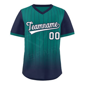 ชุดเสื้อเบสบอลและซอฟต์บอลชุดเครื่องแบบแห้งเร็วเทคนิคการพิมพ์สูงแบบยูนิเซ็กซ์ผ้าโพลีเอสเตอร์ลายว่างเปล่า - Product Image 3