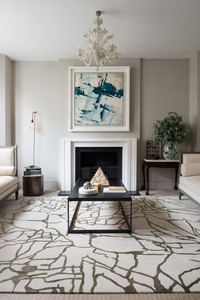 Alfombra de lana y seda con mechones a mano personalizada, patrón abstracto moderno, forma de tamaño personalizado, alfombra de suelo suave de lujo hecha a mano de alta calidad - Product Image 5