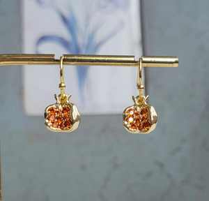 Conjunto de pendientes y collar de Granada CZ Fruit Jewelry 925 Sterling Silver 14K Gold Plated Elegante regalo para ella - Product Image 6