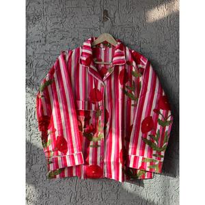 Nieuwkomer Puur Katoenen Slaapkleding Nachtkleding Handblock Bedrukt Alle Maten Vrouw Sexy Korte En Lange Pyjama 'S Set - Product Image 2