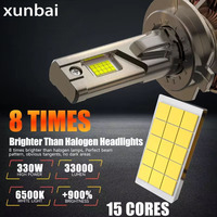 Bombilla LED para Faros Delanteros de Automóvil R33, Chip CSP 5080, 100W, 30000LM, Canbus Universal, H7, H1, H4, H11, 9005, 9006, 9012, Nueva, 6000K
