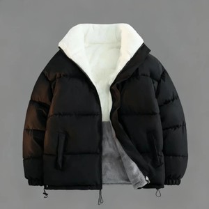 Hot Selling Wholesale Men's Winter Hooded <b>Canvas</b> Puffer Jacket Breathable Waterproof Customizable Front Logo High Quality OEM - Product Image 4