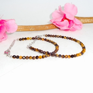 Natural Tiger Eye Faceted <b>Small</b> Beads Bracelet Handmade Healing Crystal Quartz 925 Silver Real Gemstone Jewelry <b>for</b> Women & <b>Men</b> - Product Image 5