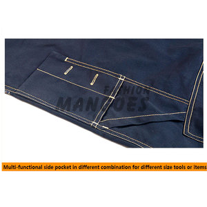 Unisex Multi-Bolsillo Trabajo Babero Overoles Rodilleras Personalizable Reparador Uniformes DE TRABAJO Cuero genuino FR Cuero de alta calidad - Product Image 2