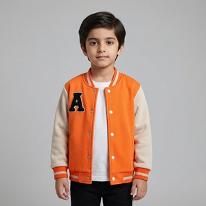 Veste bomber varsity pour enfants, sport scolaire, baseball, unisexe, lettres brodées, logo personnalisé, imperméable - Product Image 4